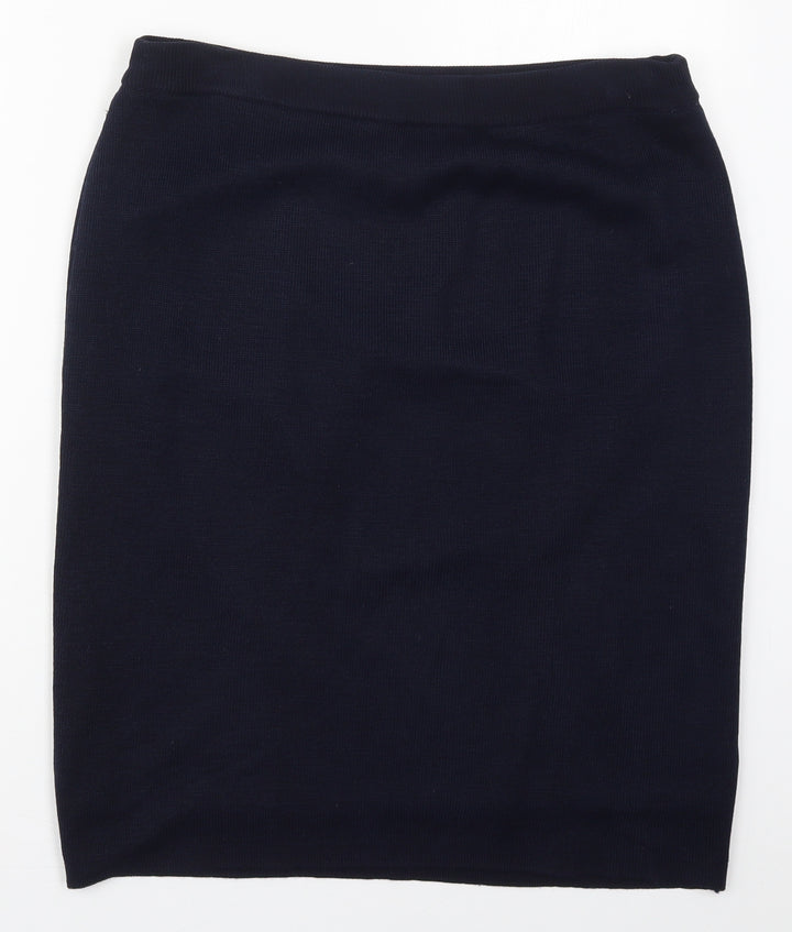 St Michael Womens Blue  Acrylic Straight & Pencil Skirt Size 12