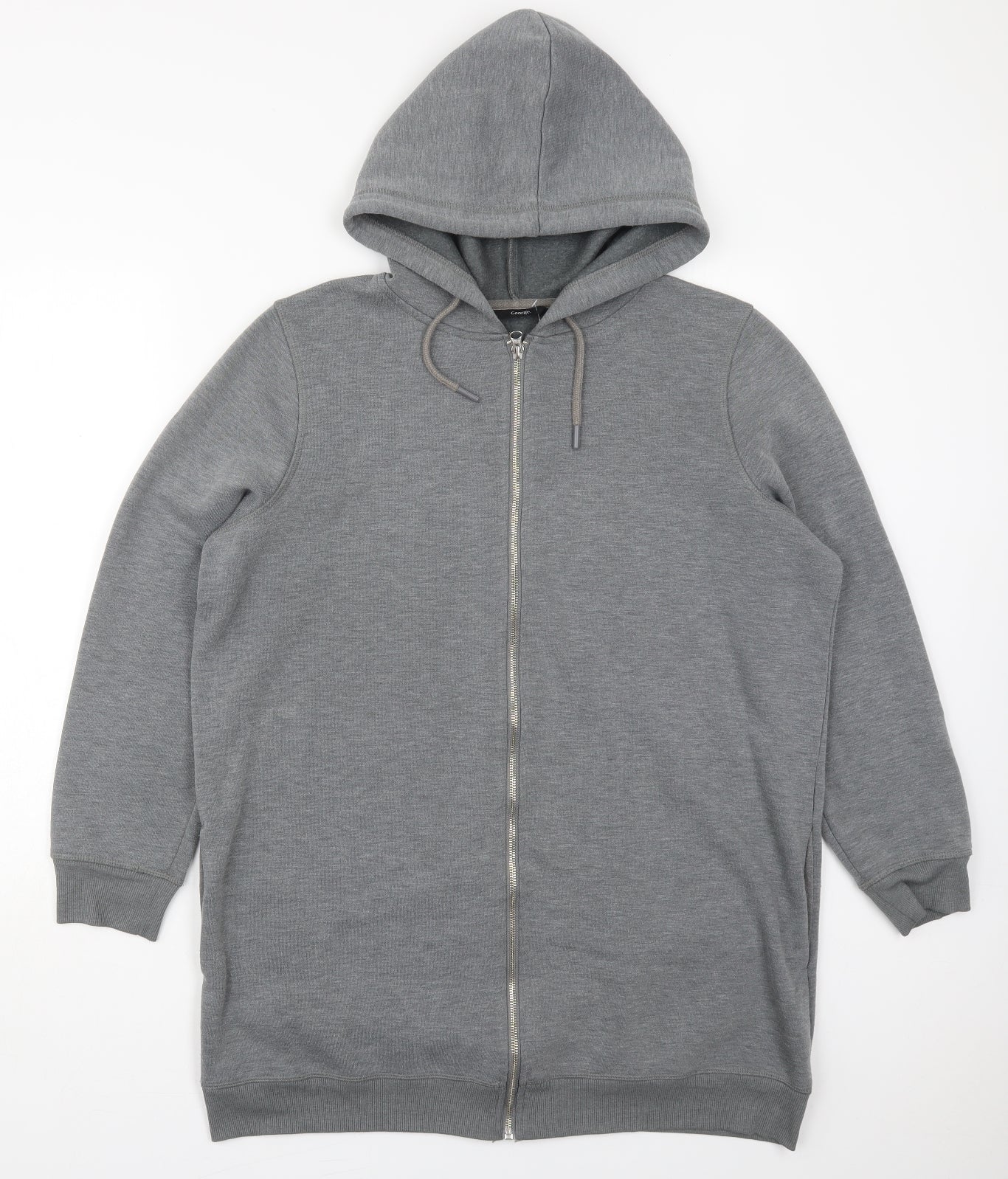 George Womens Grey  Cotton Full Zip Hoodie Size 16  Zip