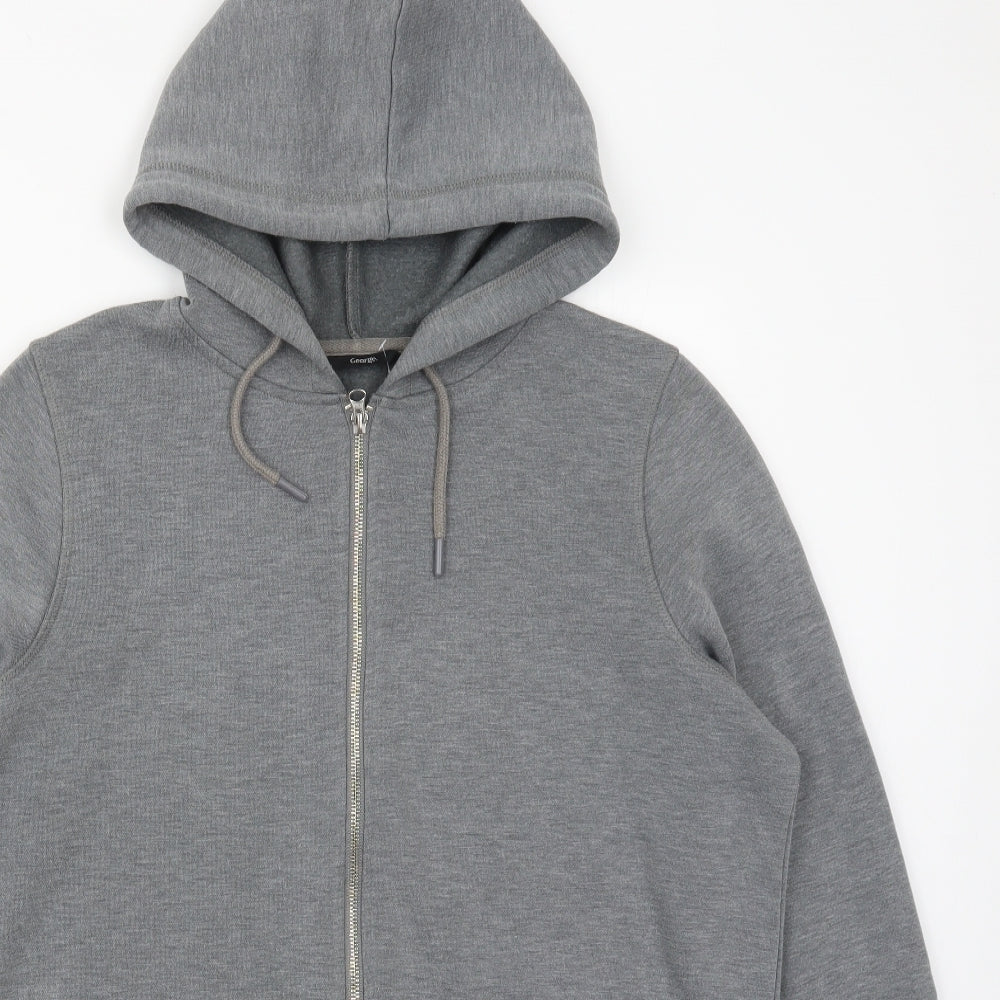 George Womens Grey  Cotton Full Zip Hoodie Size 16  Zip