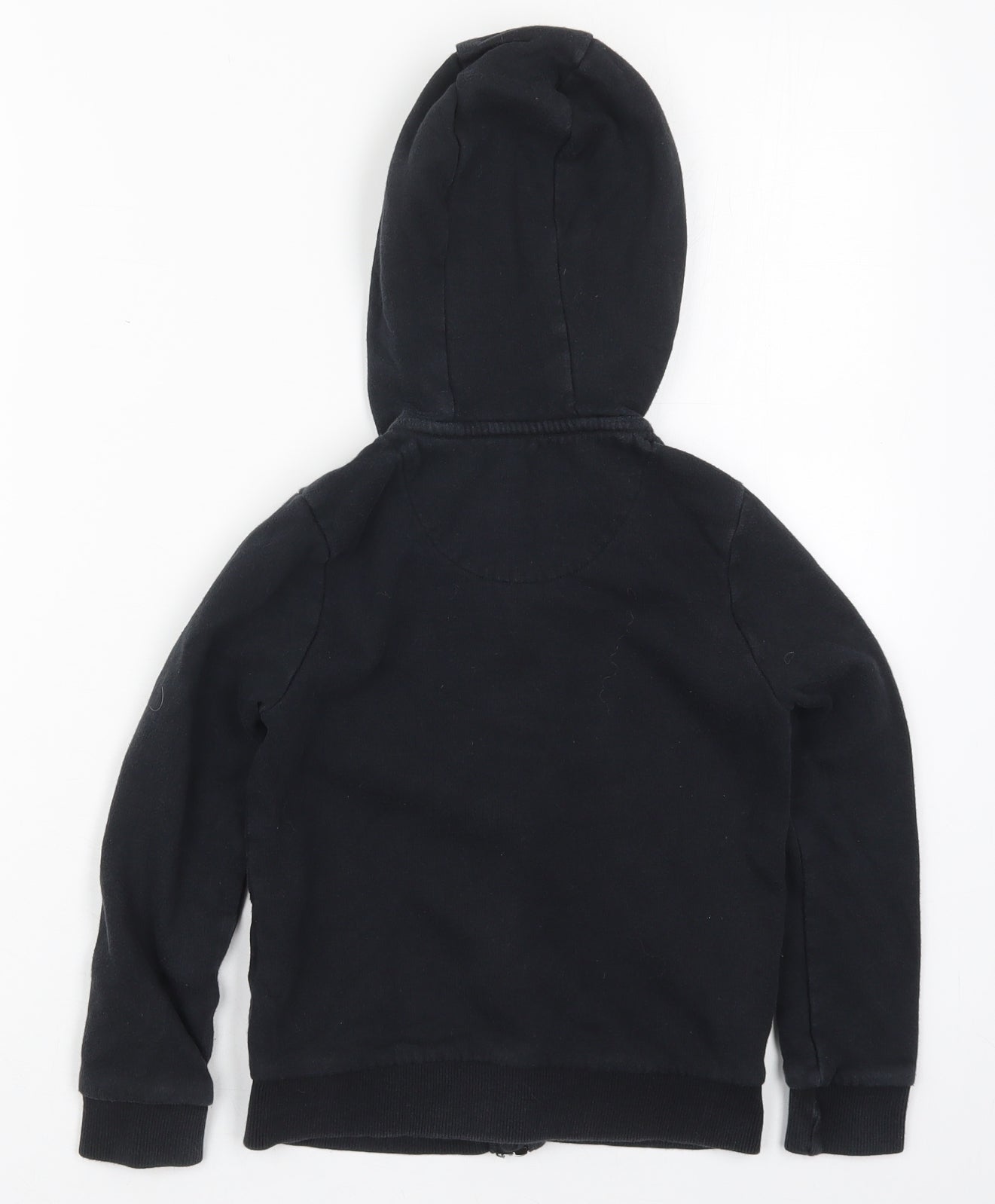 F&F Girls Black  Cotton Full Zip Hoodie Size 7-8 Years  Zip - Rainbow