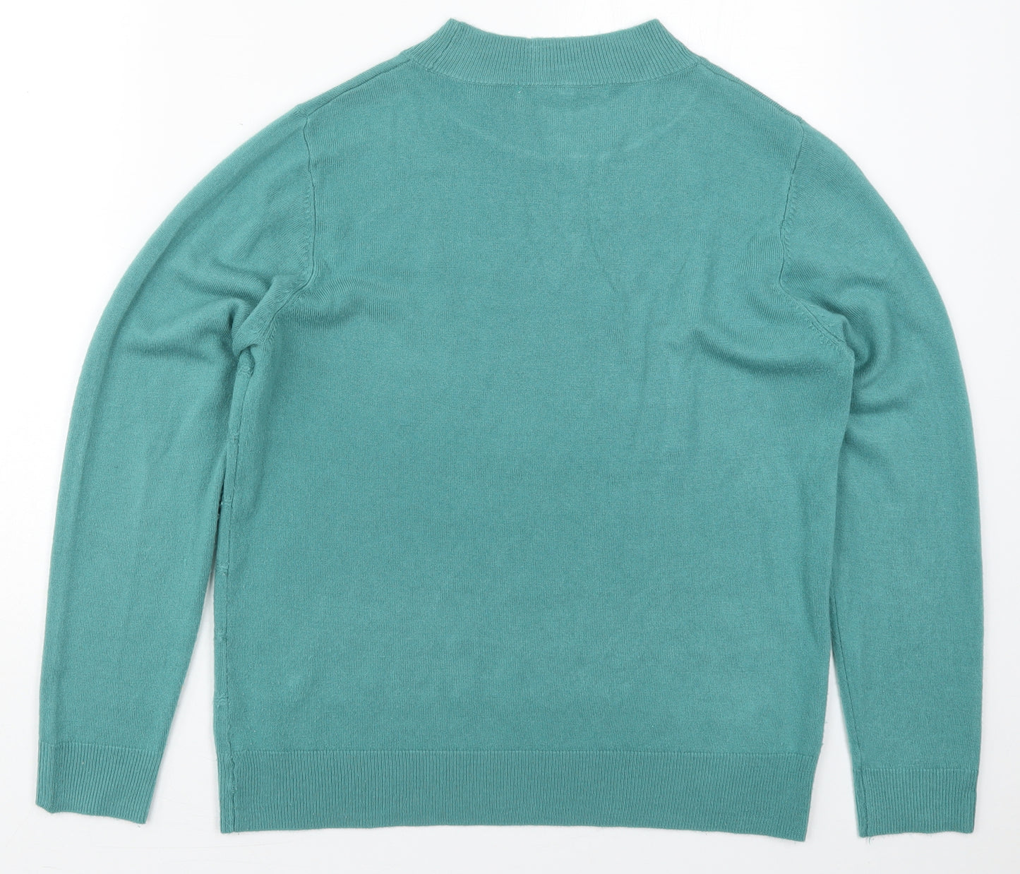 Vida Vi Womens Blue Round Neck Striped Acrylic Pullover Jumper Size L