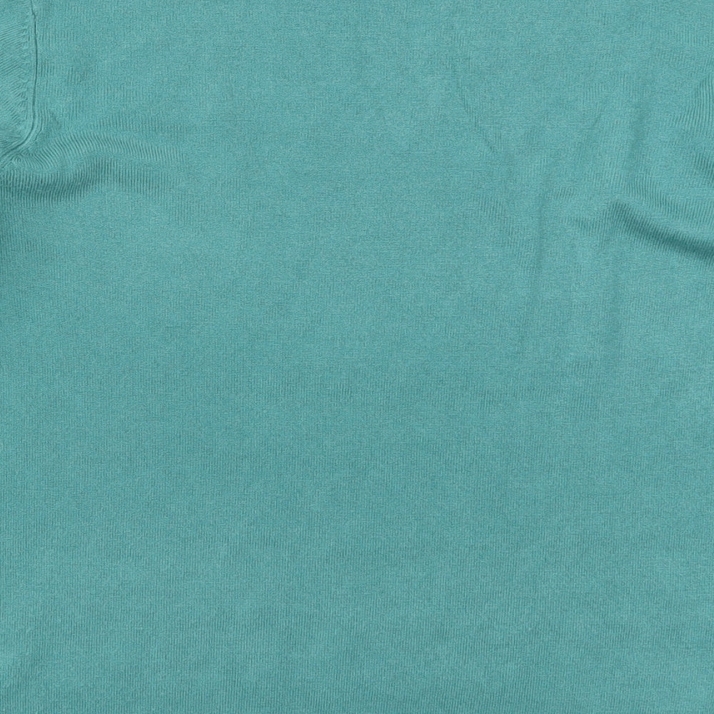 Vida Vi Womens Blue Round Neck Striped Acrylic Pullover Jumper Size L