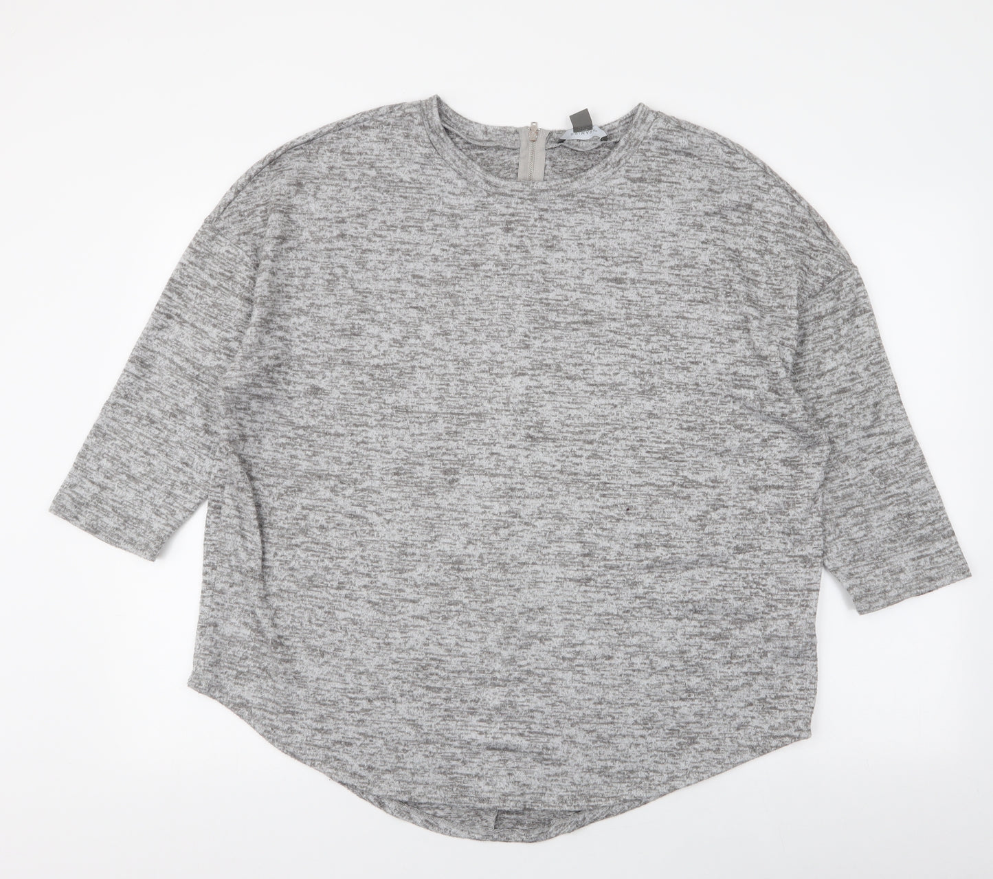 Primark Womens Grey  Polyester Jersey T-Shirt Size 14 Round Neck