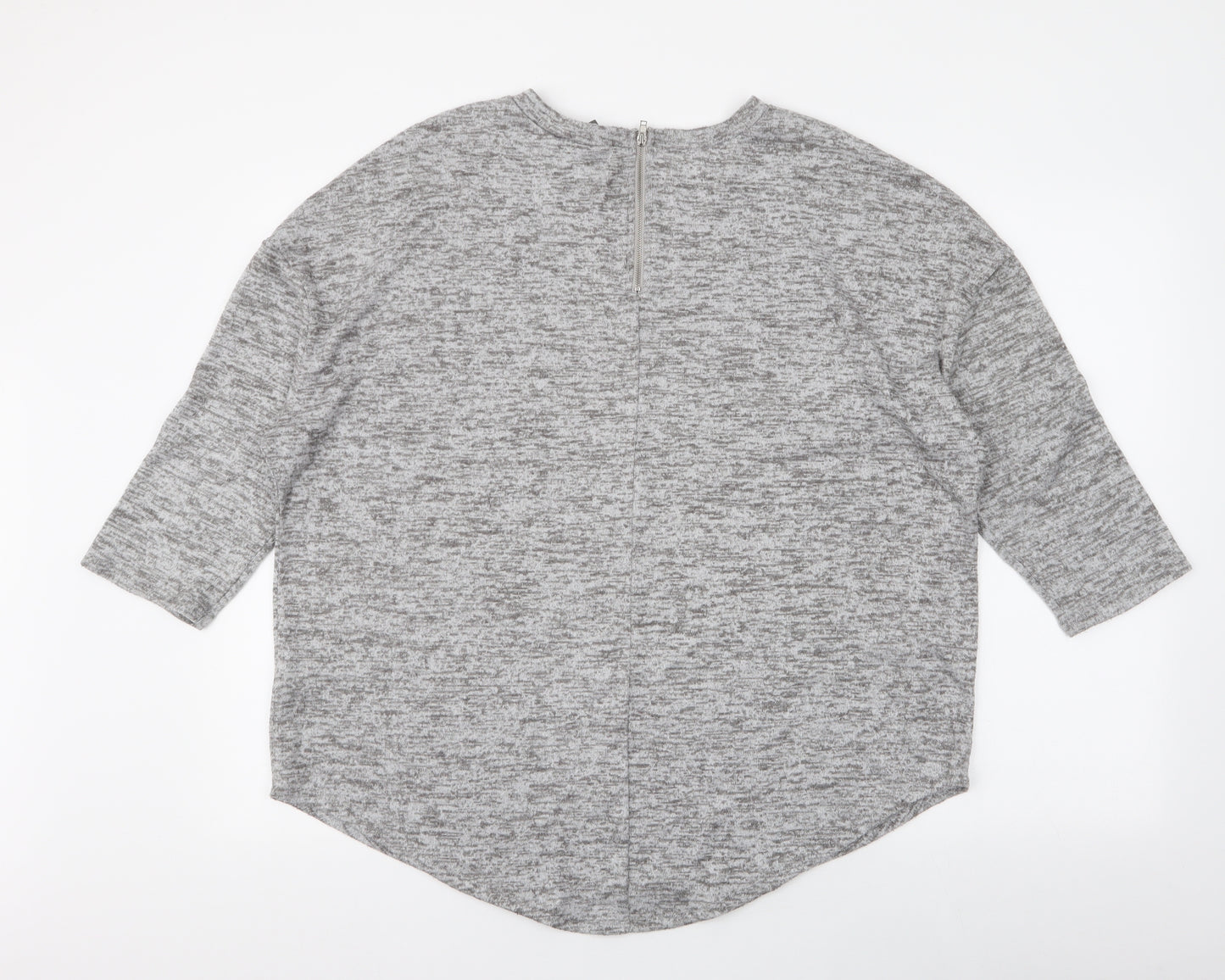 Primark Womens Grey  Polyester Jersey T-Shirt Size 14 Round Neck