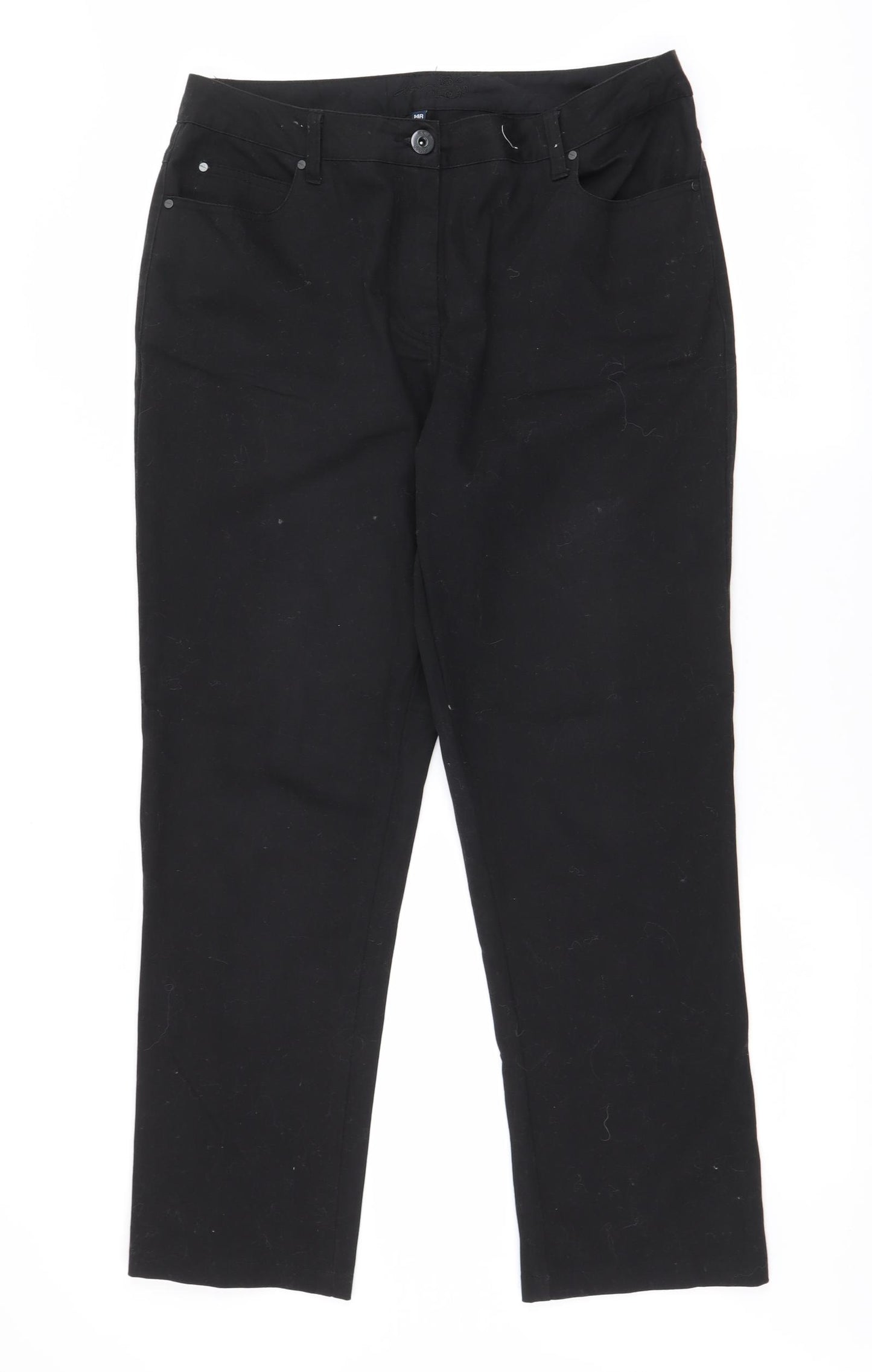 DASH Womens Black  Cotton Capri Jeans Size 14 L28 in Regular Zip