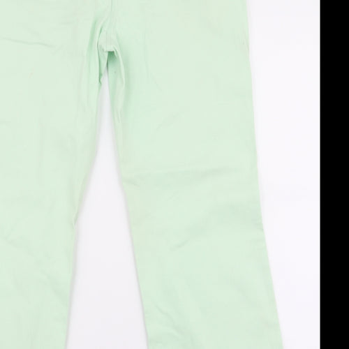 Vogue  Womens Green  Cotton Wide-Leg Jeans Size 16 L27 in Regular Zip