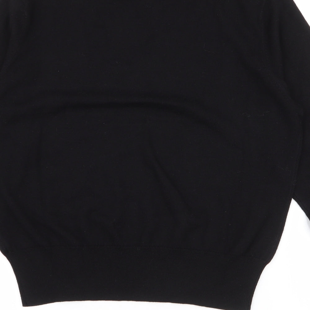 Oasis Womens Black High Neck  Cotton Pullover Jumper Size L