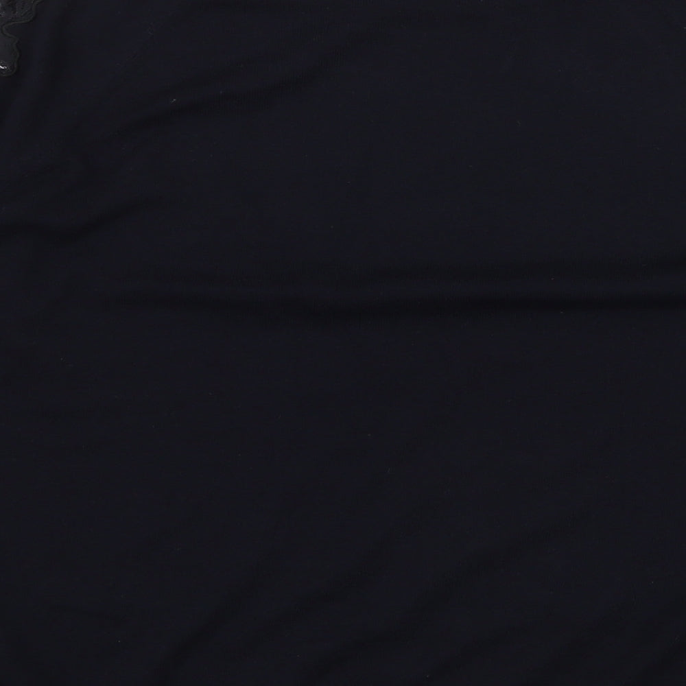 Warehouse Womens Blue Round Neck  Viscose Pullover Jumper Size 16