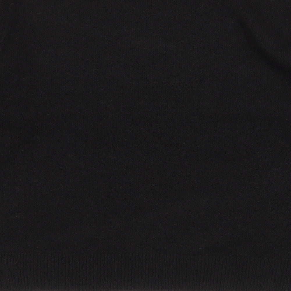 Oasis Womens Black Round Neck  Acrylic Pullover Jumper Size L