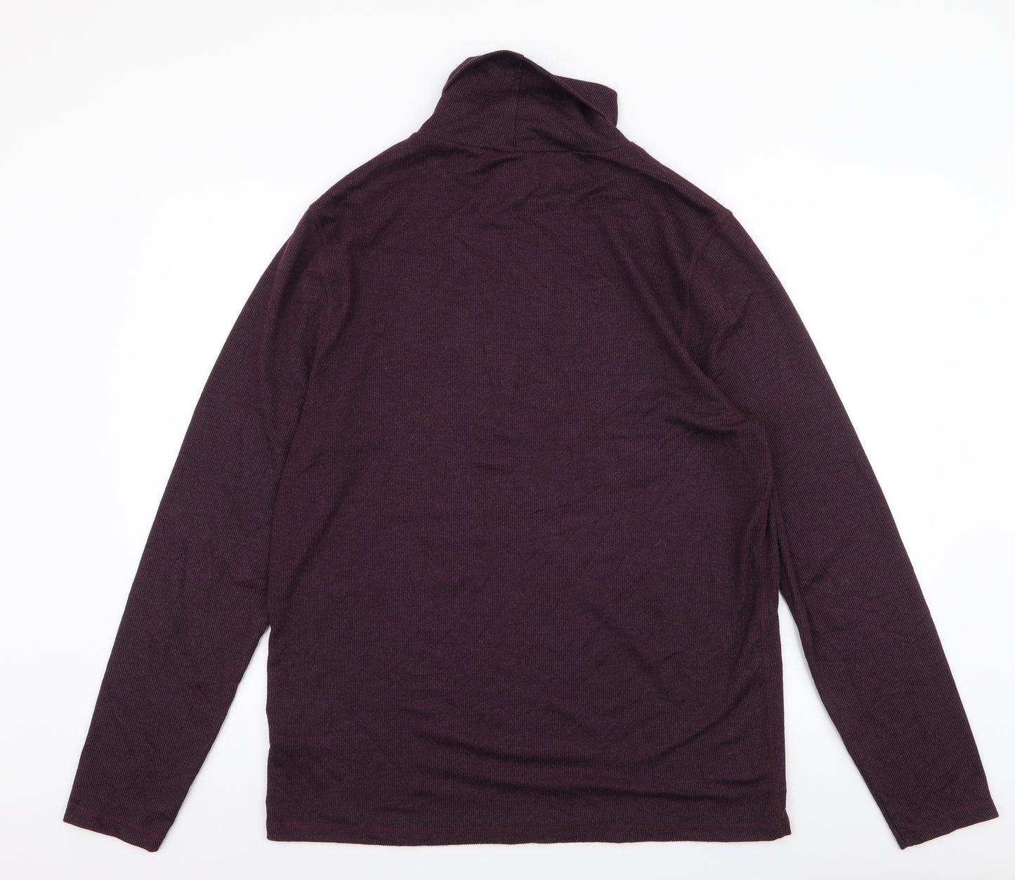 River Island Mens Purple  Polyester  T-Shirt Size XL Roll Neck