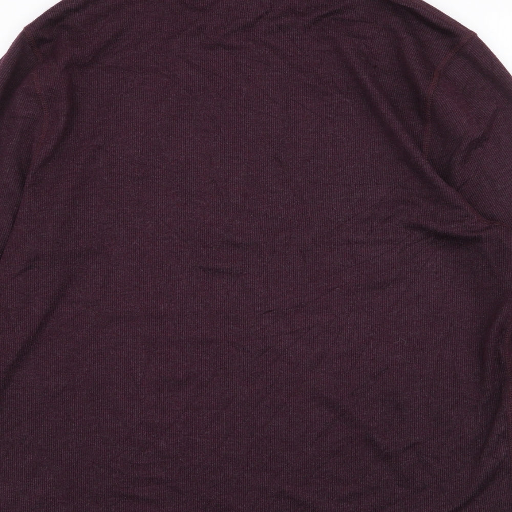 River Island Mens Purple  Polyester  T-Shirt Size XL Roll Neck