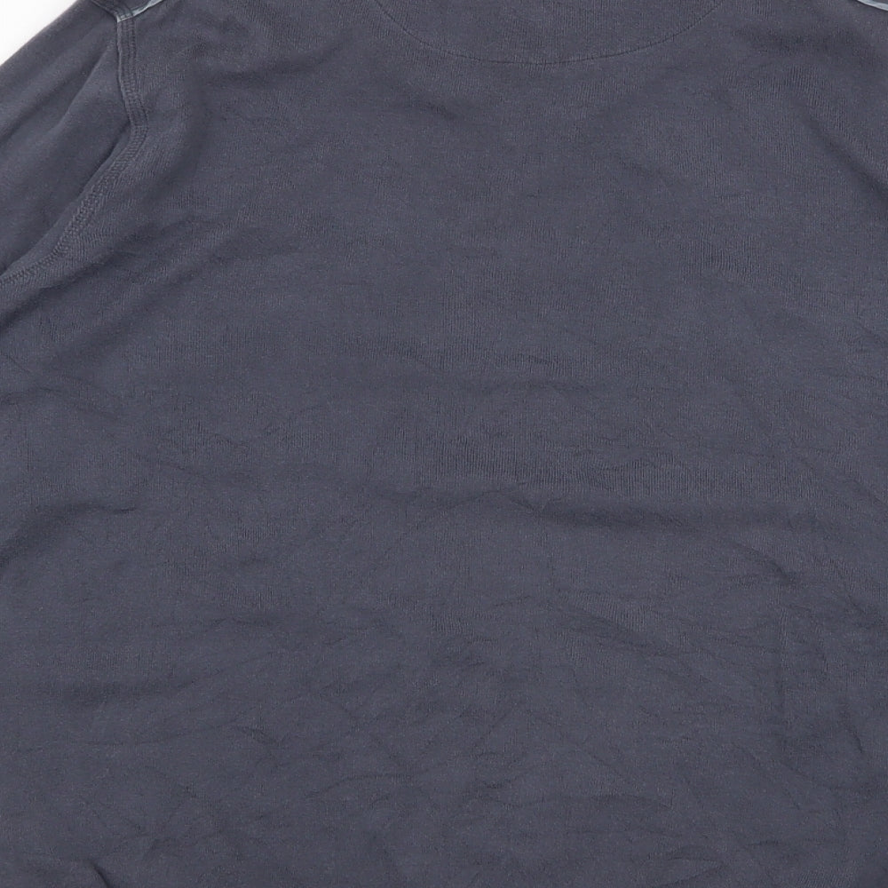 Jasper Conran Mens Blue Collared  Cotton Pullover Jumper Size L