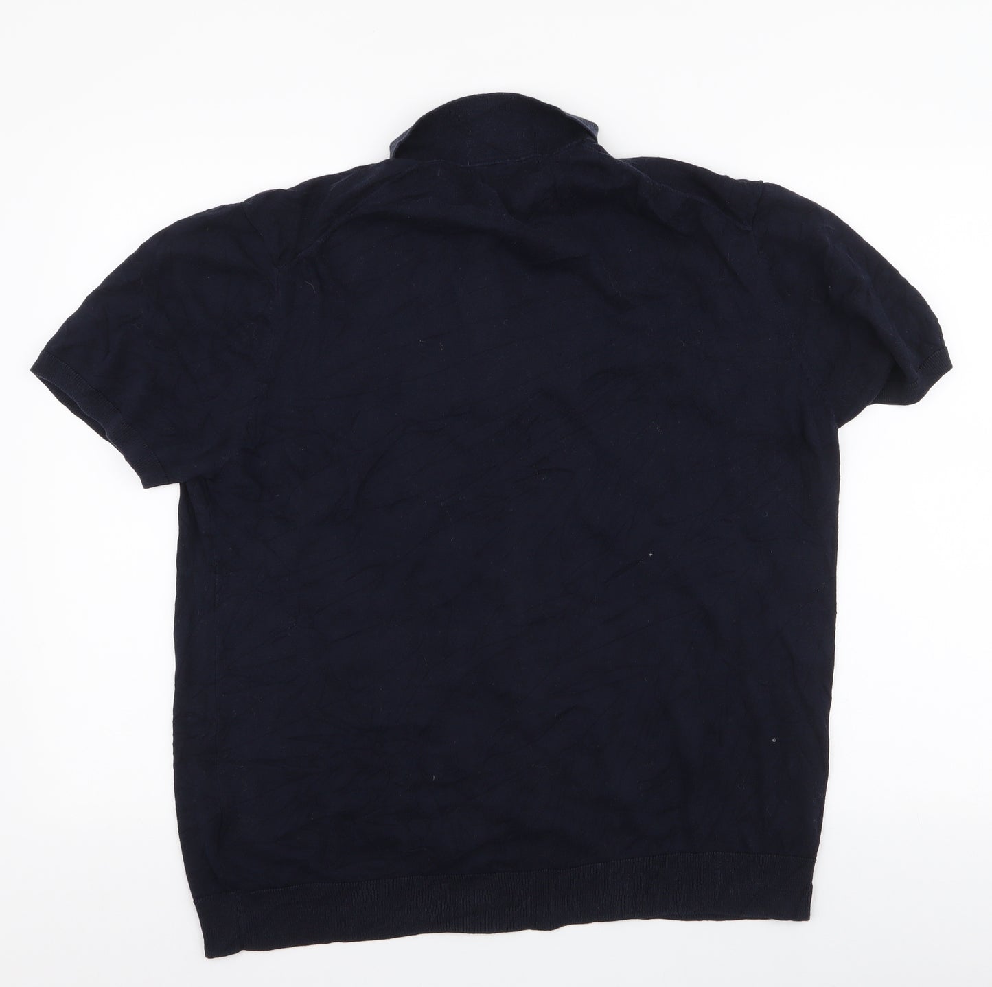 Autograph Mens Blue  Silk  Polo Size XL Collared Button