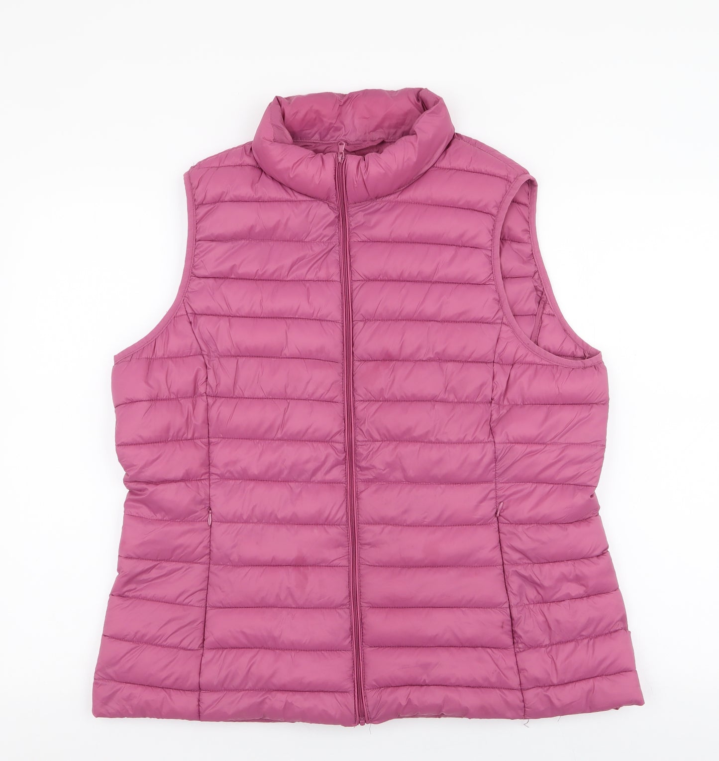 Dunnes Stores Womens Pink   Gilet Jacket Size L  Zip