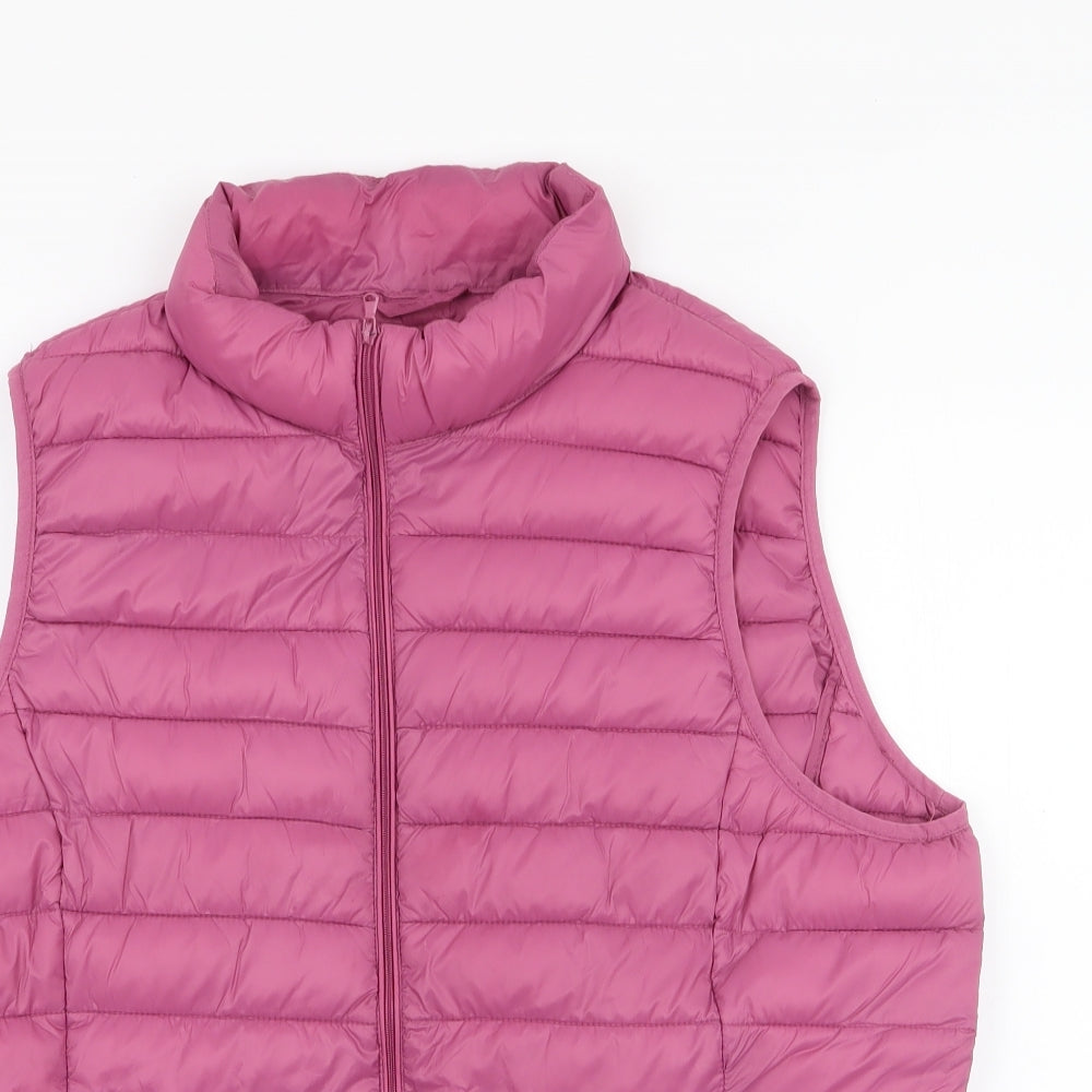 Dunnes Stores Womens Pink   Gilet Jacket Size L  Zip
