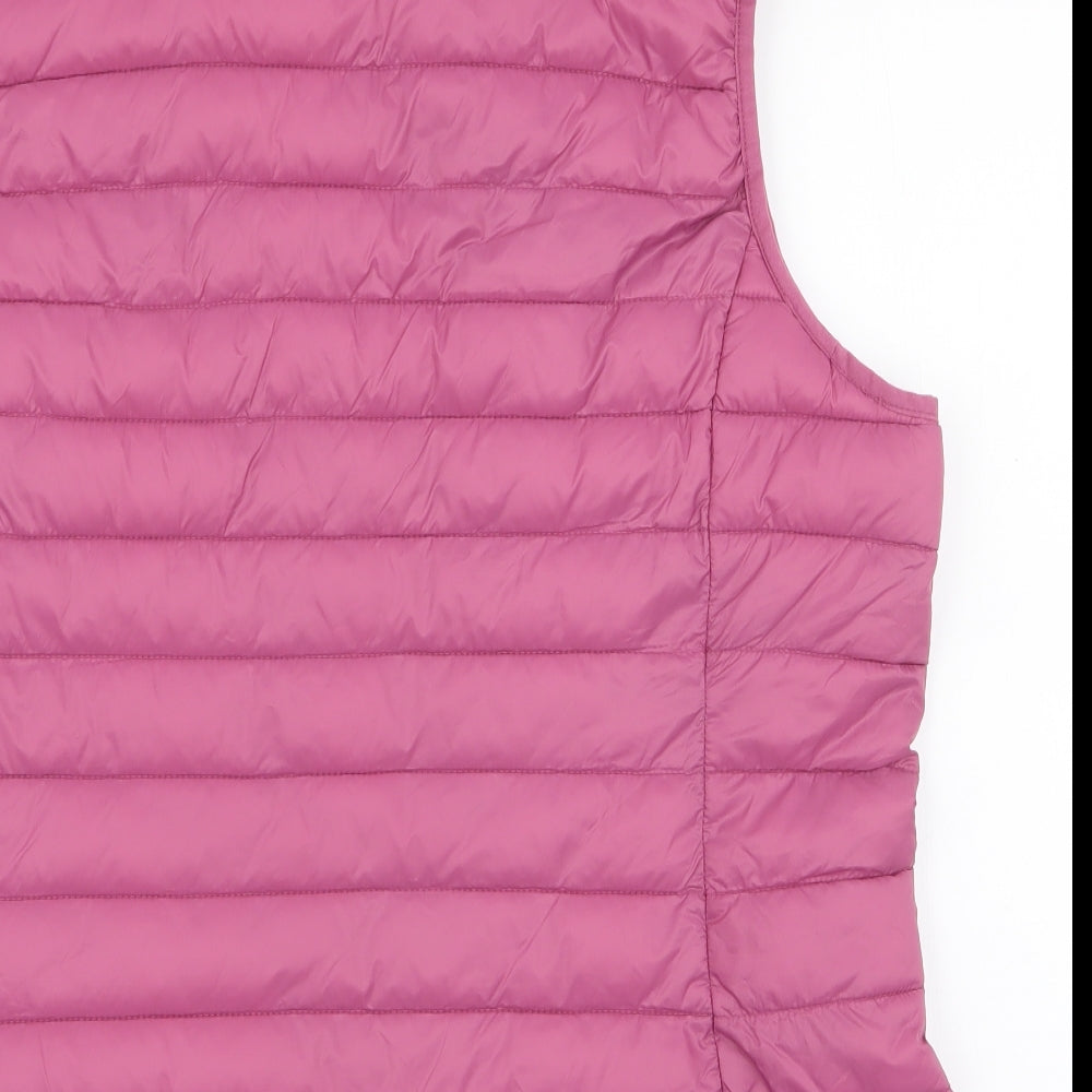 Dunnes Stores Womens Pink   Gilet Jacket Size L  Zip