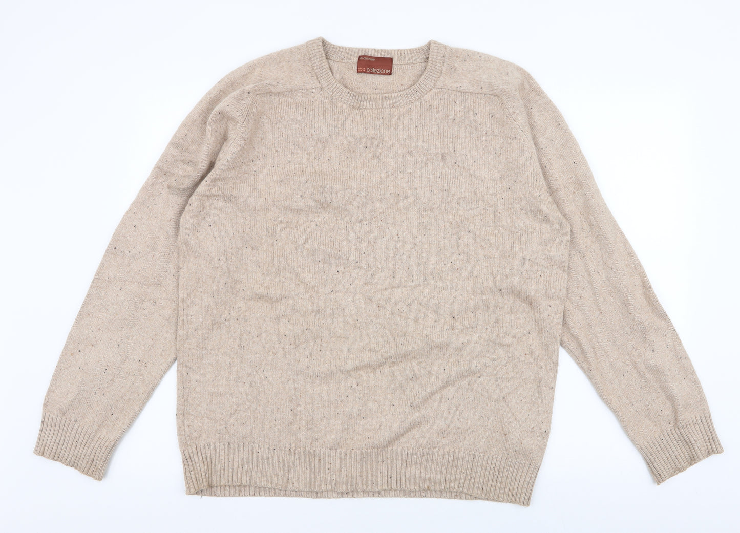 Marks and Spencer Mens Beige Round Neck  Viscose Pullover Jumper Size M