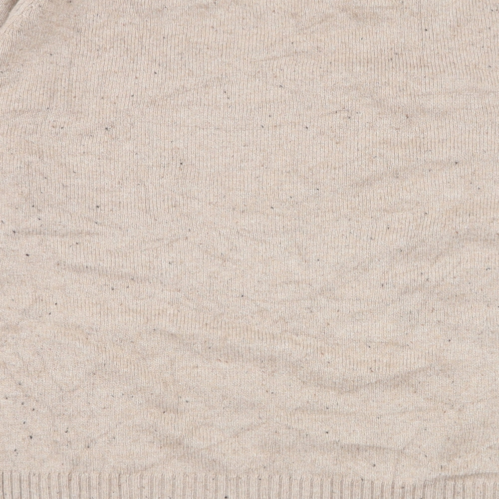 Marks and Spencer Mens Beige Round Neck  Viscose Pullover Jumper Size M