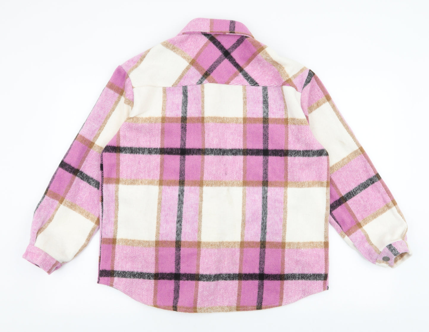 Cutie  Womens Pink Plaid  Jacket  Size S  Button