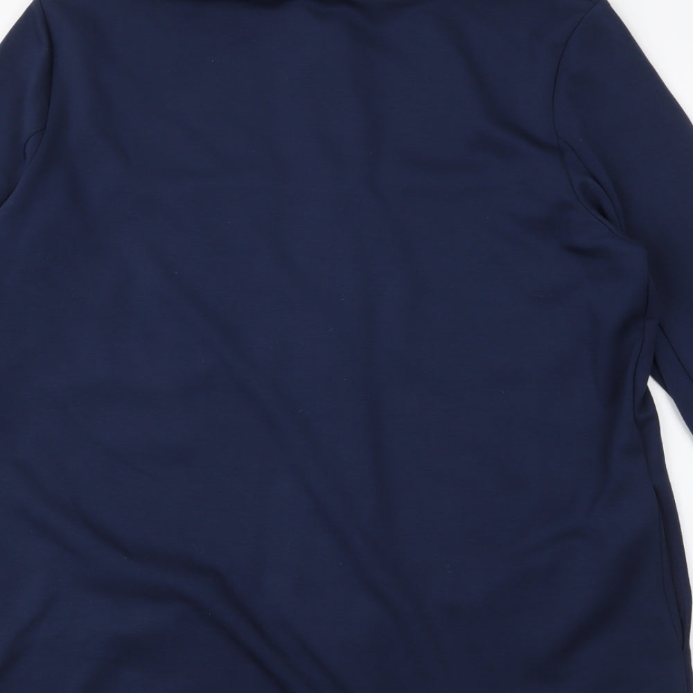Dunnes Stores Womens Blue  Viscose Jersey Button-Up Size L Collared