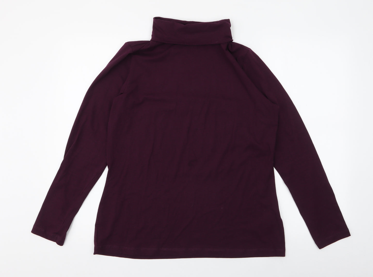 ESMARA Womens Purple  Polyester Jersey T-Shirt Size L Roll Neck