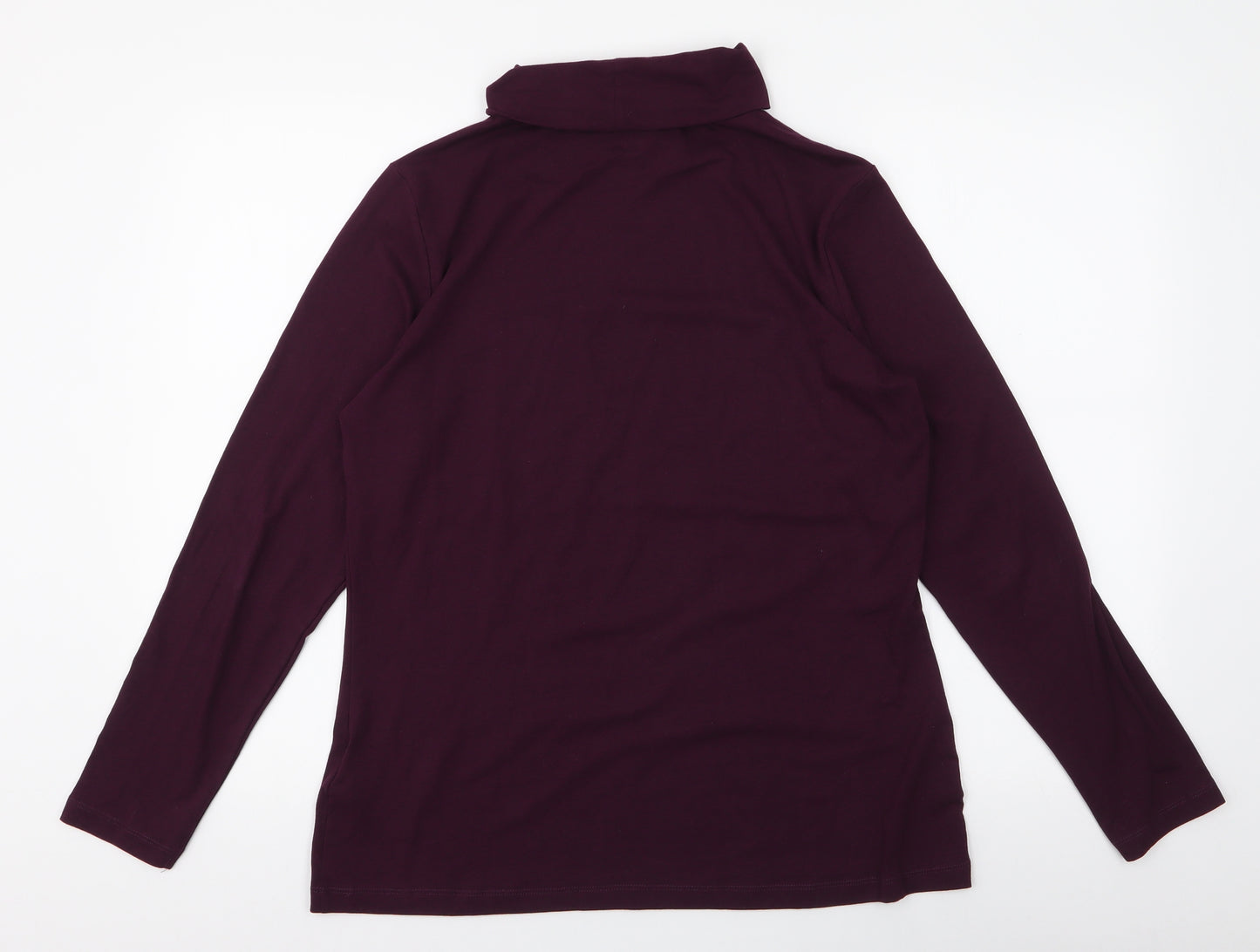 ESMARA Womens Purple  Polyester Jersey T-Shirt Size L Roll Neck