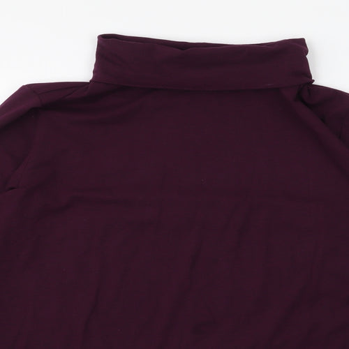 ESMARA Womens Purple  Polyester Jersey T-Shirt Size L Roll Neck