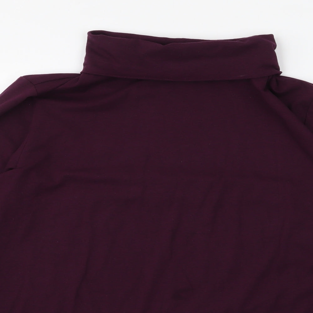 ESMARA Womens Purple  Polyester Jersey T-Shirt Size L Roll Neck