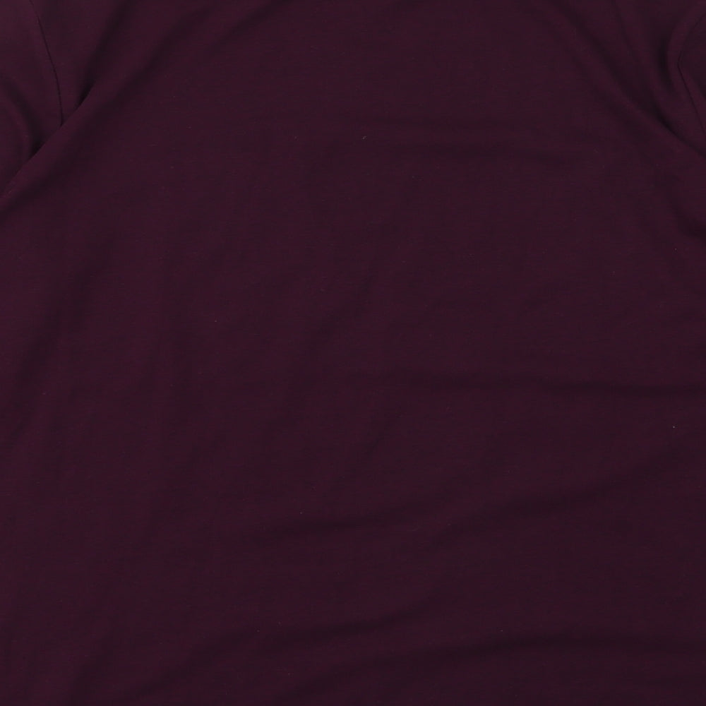 ESMARA Womens Purple  Polyester Jersey T-Shirt Size L Roll Neck