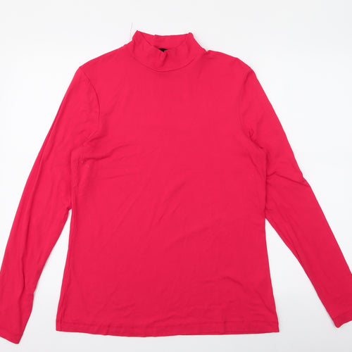 Dunnes Stores Womens Red  Viscose Jersey T-Shirt Size M Roll Neck