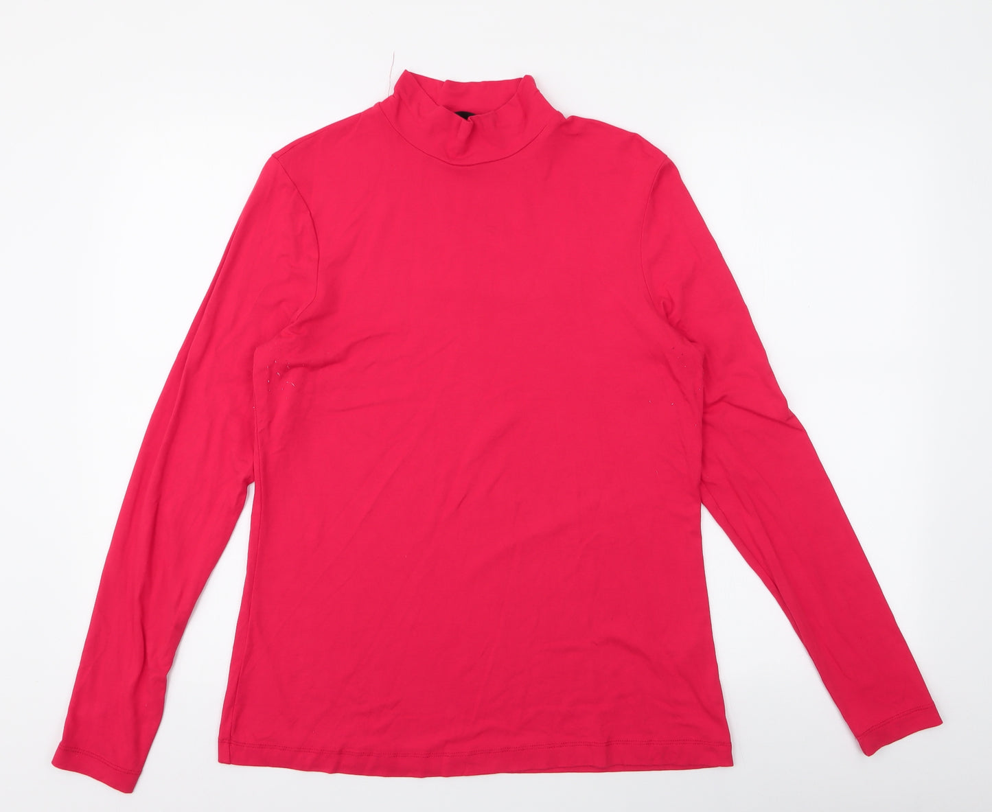 Dunnes Stores Womens Red  Viscose Jersey T-Shirt Size M Roll Neck