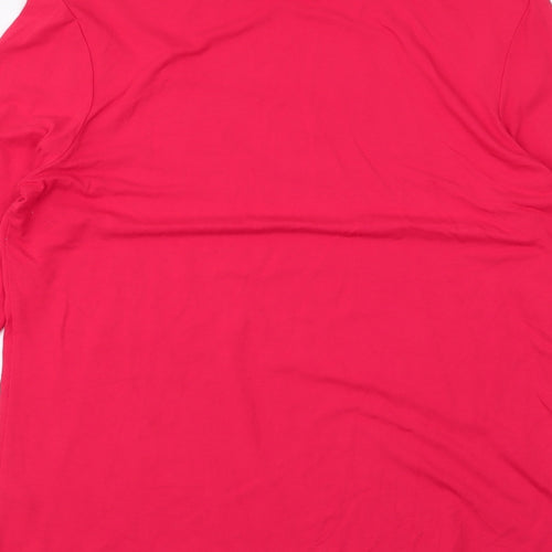 Dunnes Stores Womens Red  Viscose Jersey T-Shirt Size M Roll Neck