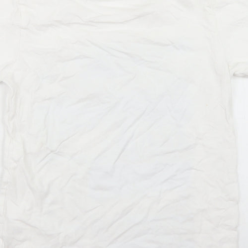 Dunnes Stores Boys White  Cotton Basic T-Shirt Size 10 Years Crew Neck  - Santa Monica