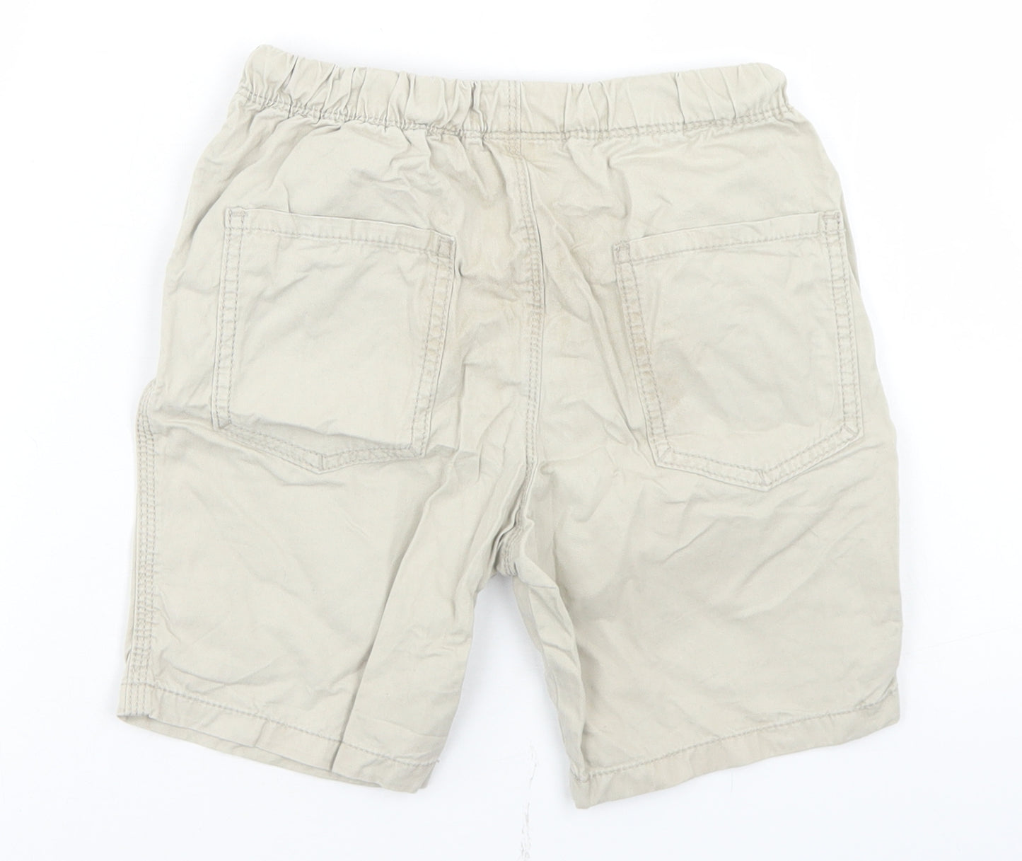 NEXT Boys Beige  Cotton Bermuda Shorts Size 8 Years  Regular Drawstring