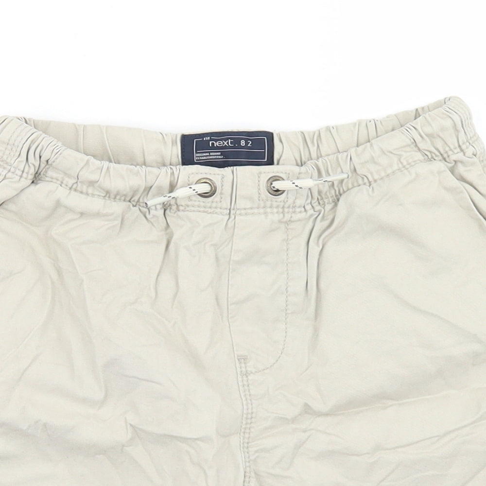 NEXT Boys Beige  Cotton Bermuda Shorts Size 8 Years  Regular Drawstring