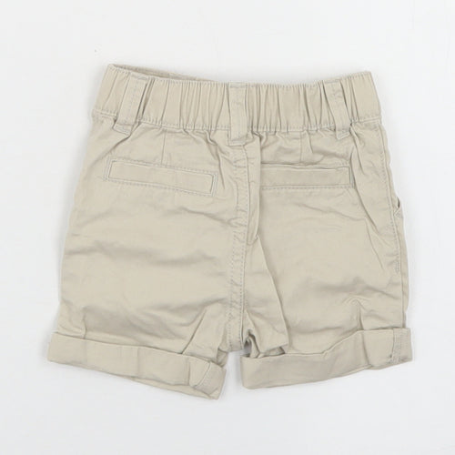 F&F Boys Beige  Cotton Cropped Trousers Size 3-6 Months  Button