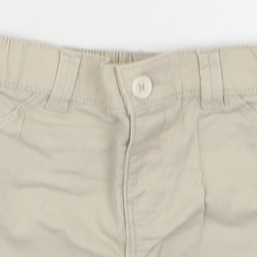 F&F Boys Beige  Cotton Cropped Trousers Size 3-6 Months  Button