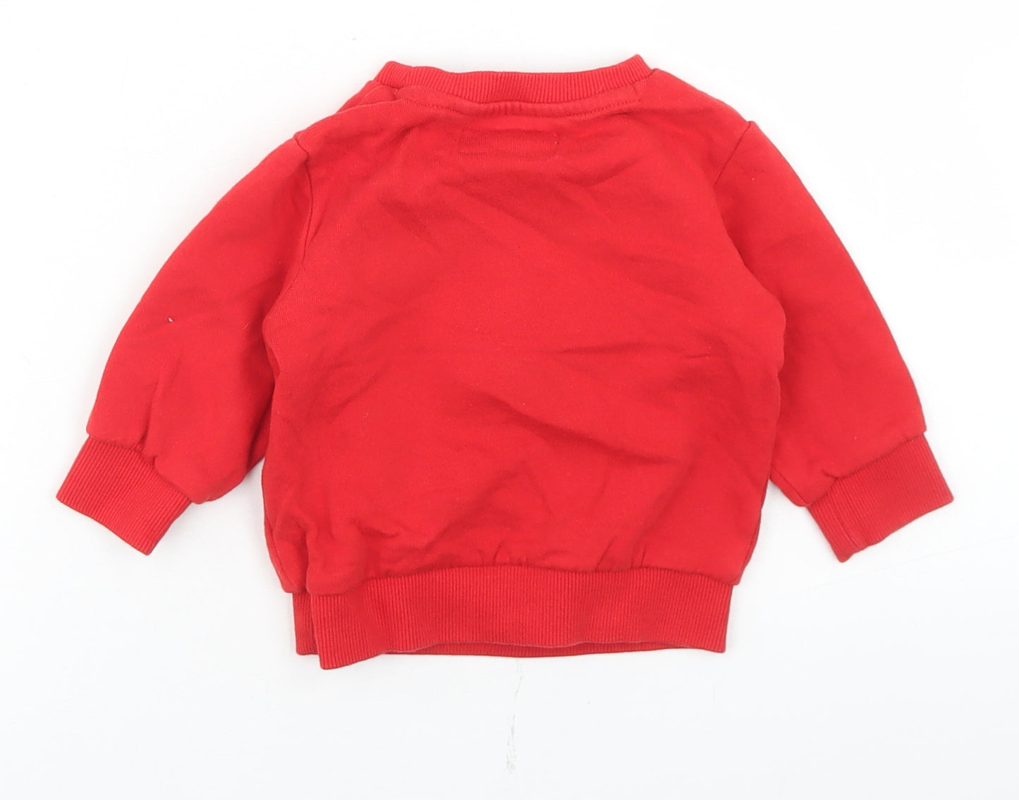 NEXT Boys Red  Cotton Pullover Jumper Size 9-12 Months   - Christmas Reindeer