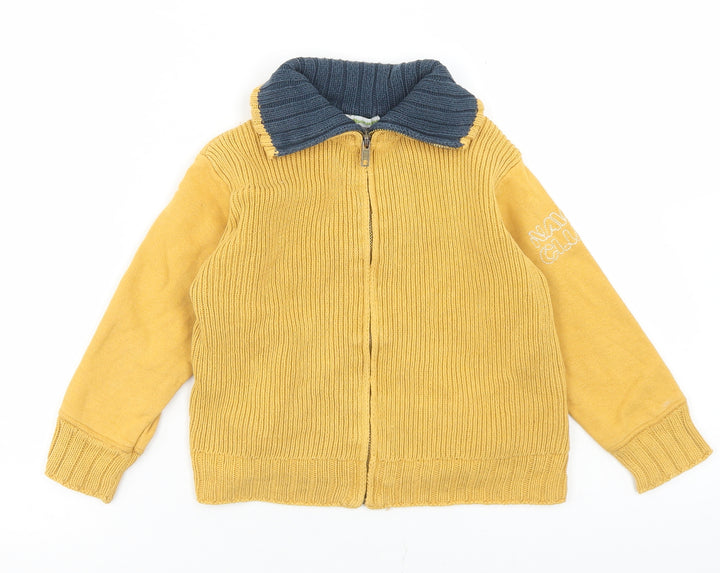Vertbaudet Boys Yellow   Jacket Coatigan Size 4 Years  Zip