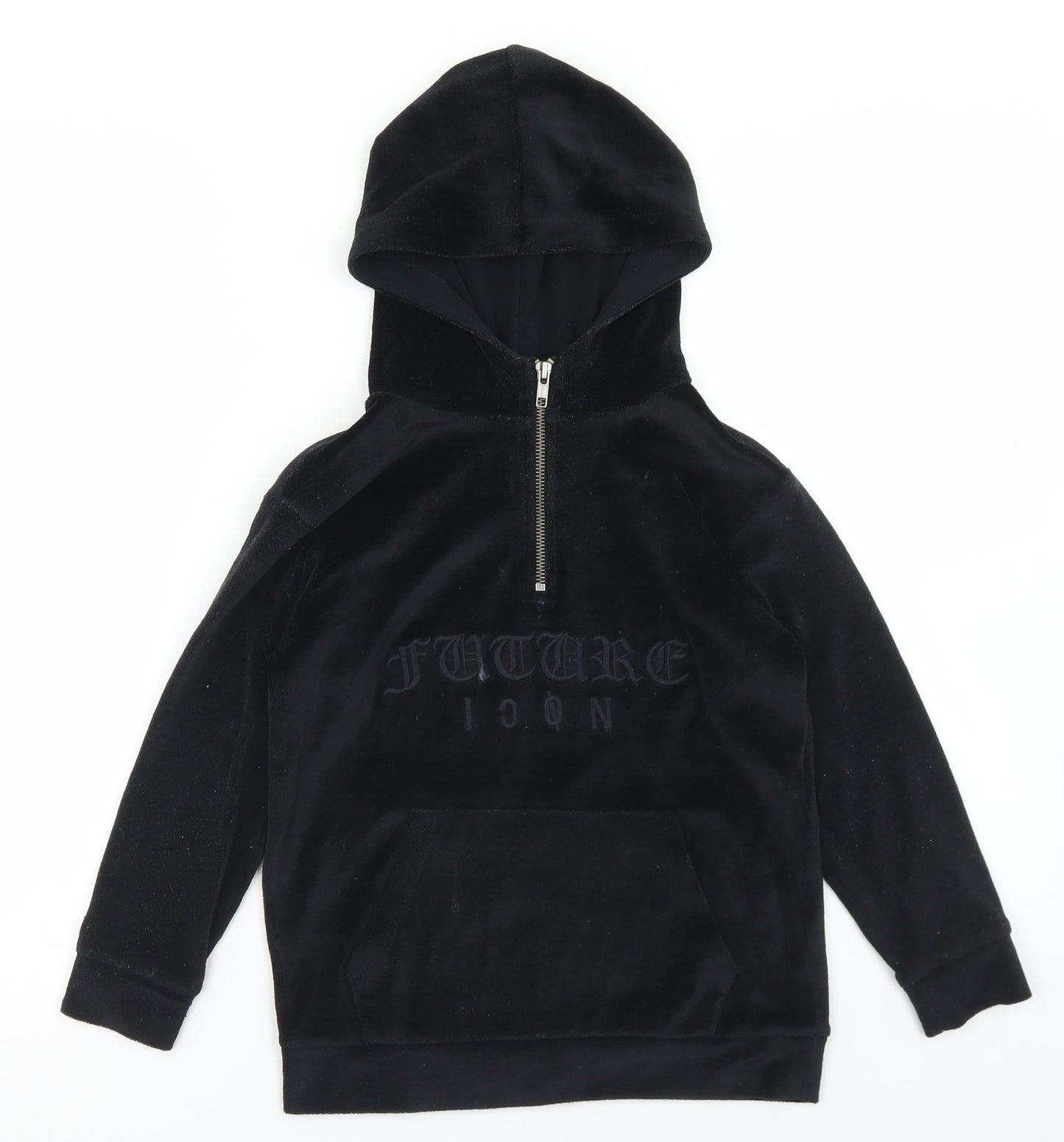 River Island Girls Black  Polyester Pullover Hoodie Size 7-8 Years
