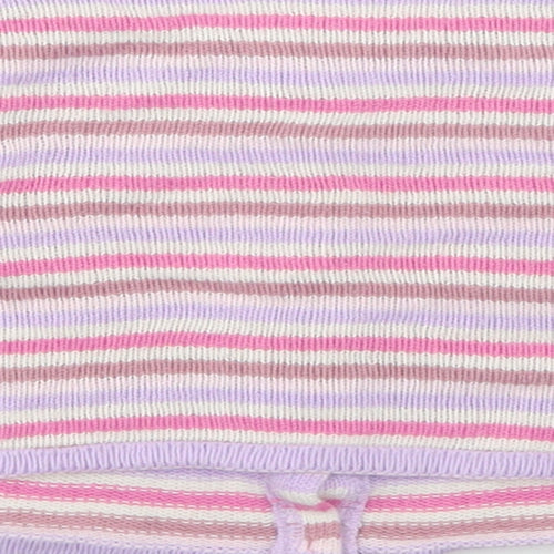 Marks and Spencer Girls Pink Striped Acrylic Cardigan Jumper Size 18-24 Months  Button