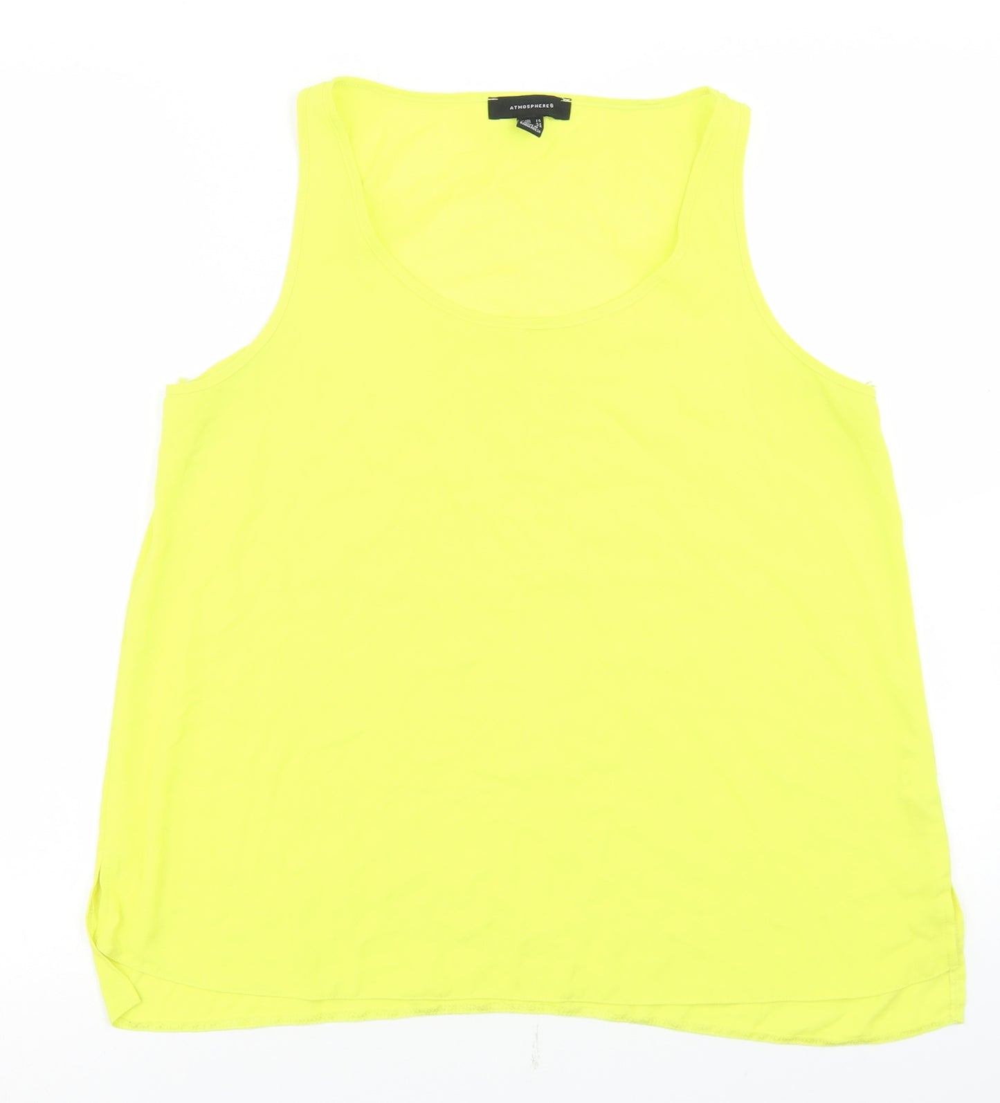 Primark Womens Yellow  Polyester Basic Blouse Size 14 Round Neck