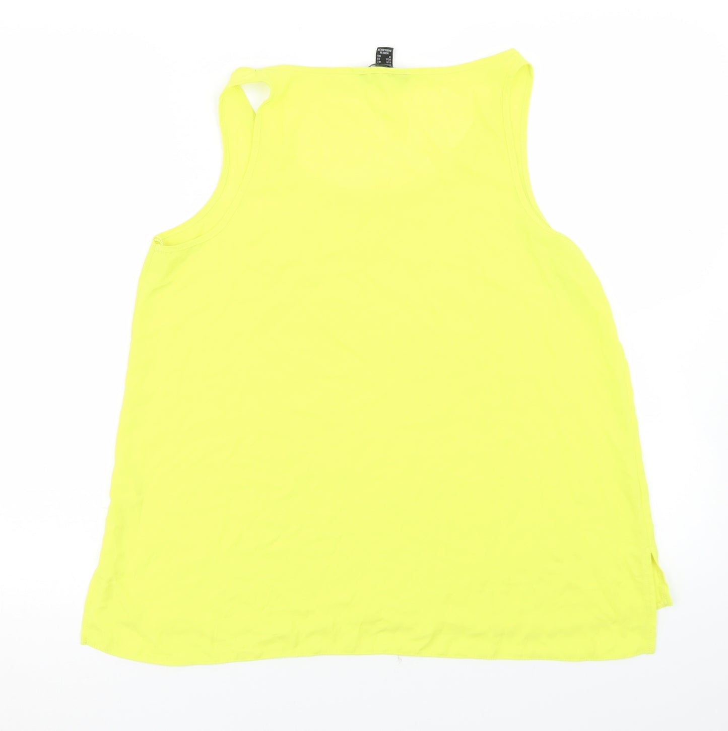 Primark Womens Yellow  Polyester Basic Blouse Size 14 Round Neck