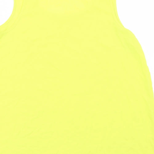 Primark Womens Yellow  Polyester Basic Blouse Size 14 Round Neck