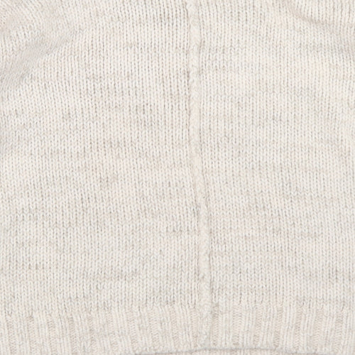 New Look Womens Beige Round Neck  Acrylic Pullover Jumper Size 10