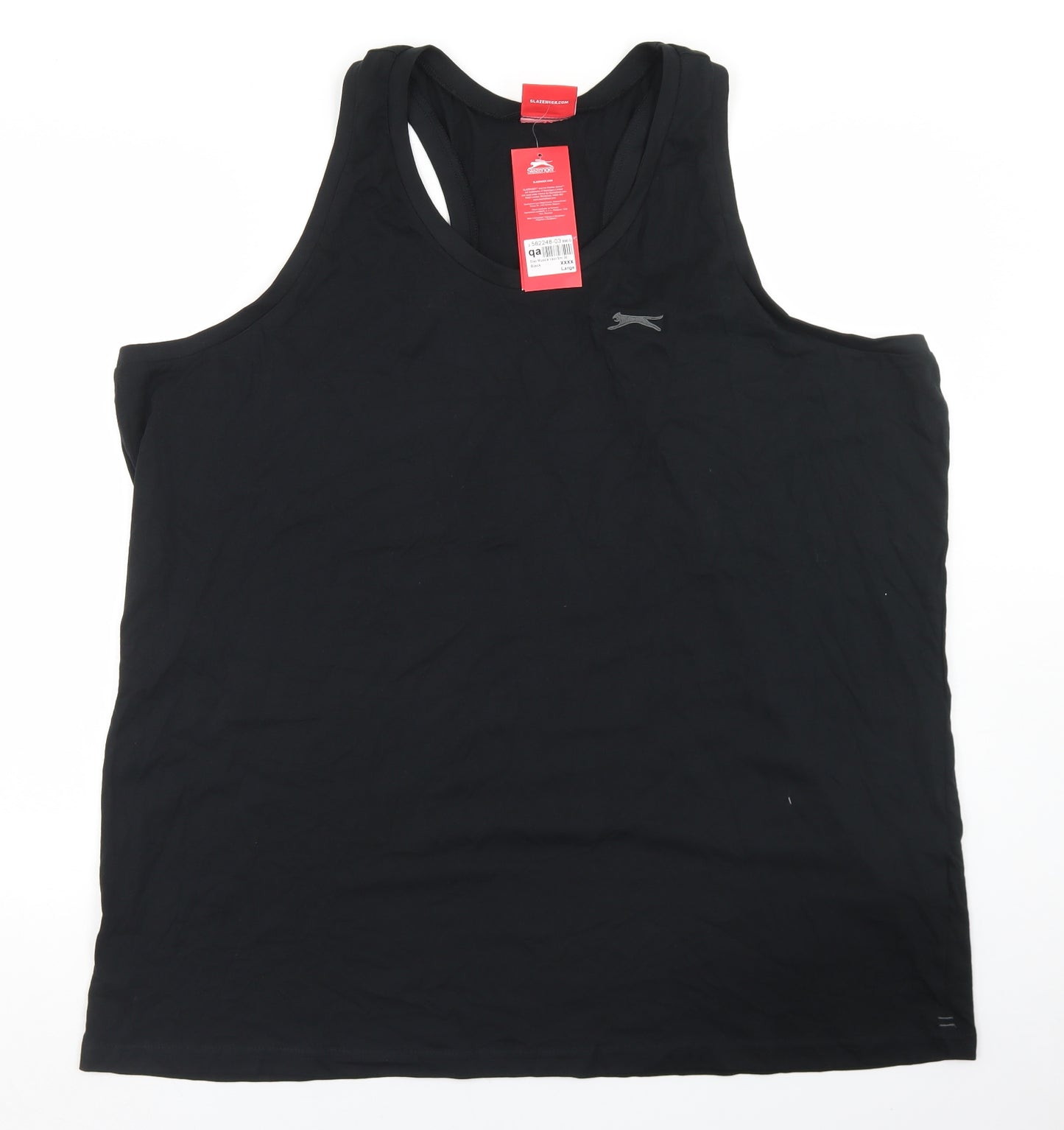 Slazenger Mens Black  Cotton Basic Tank Size 4XL Round Neck