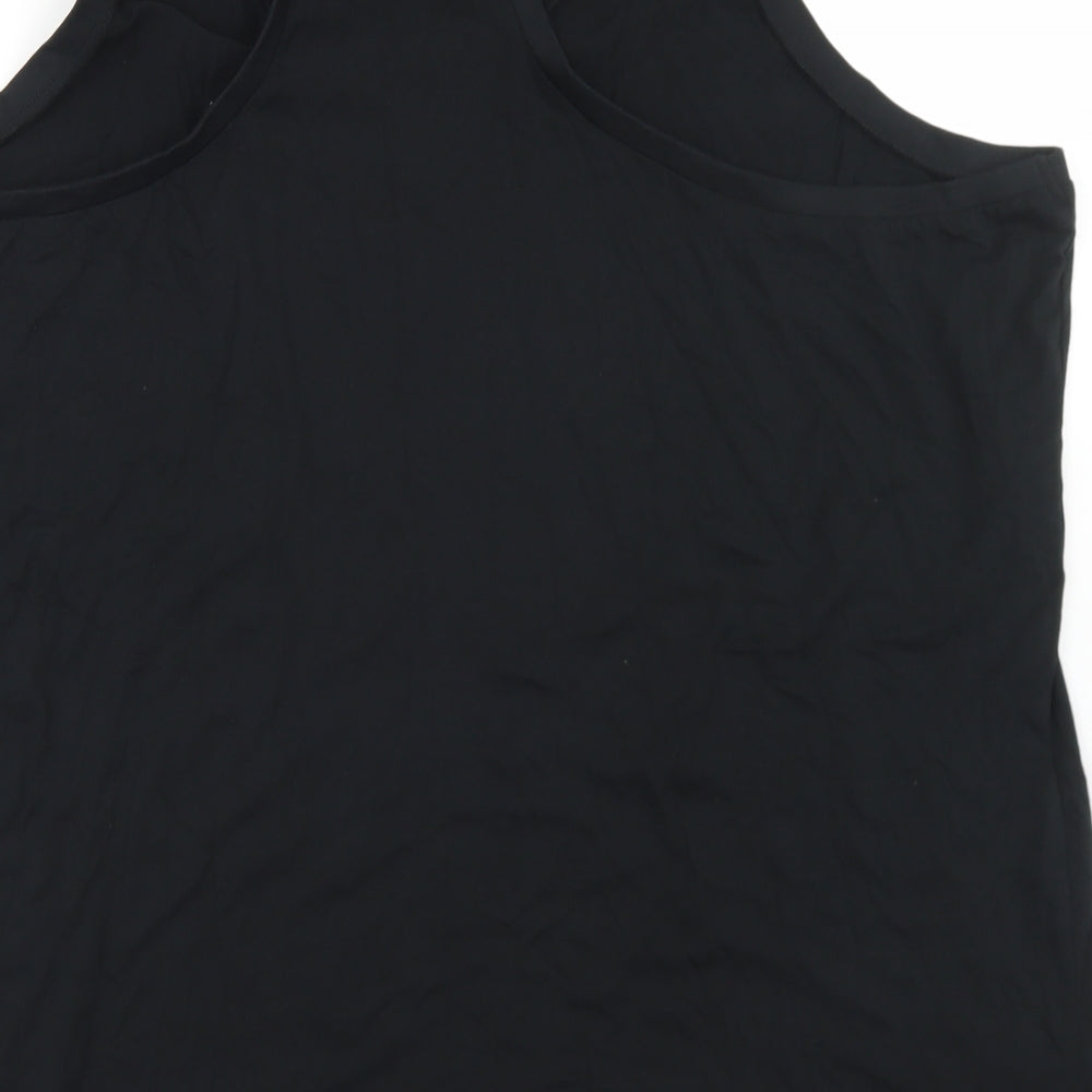 Slazenger Mens Black  Cotton Basic Tank Size 4XL Round Neck