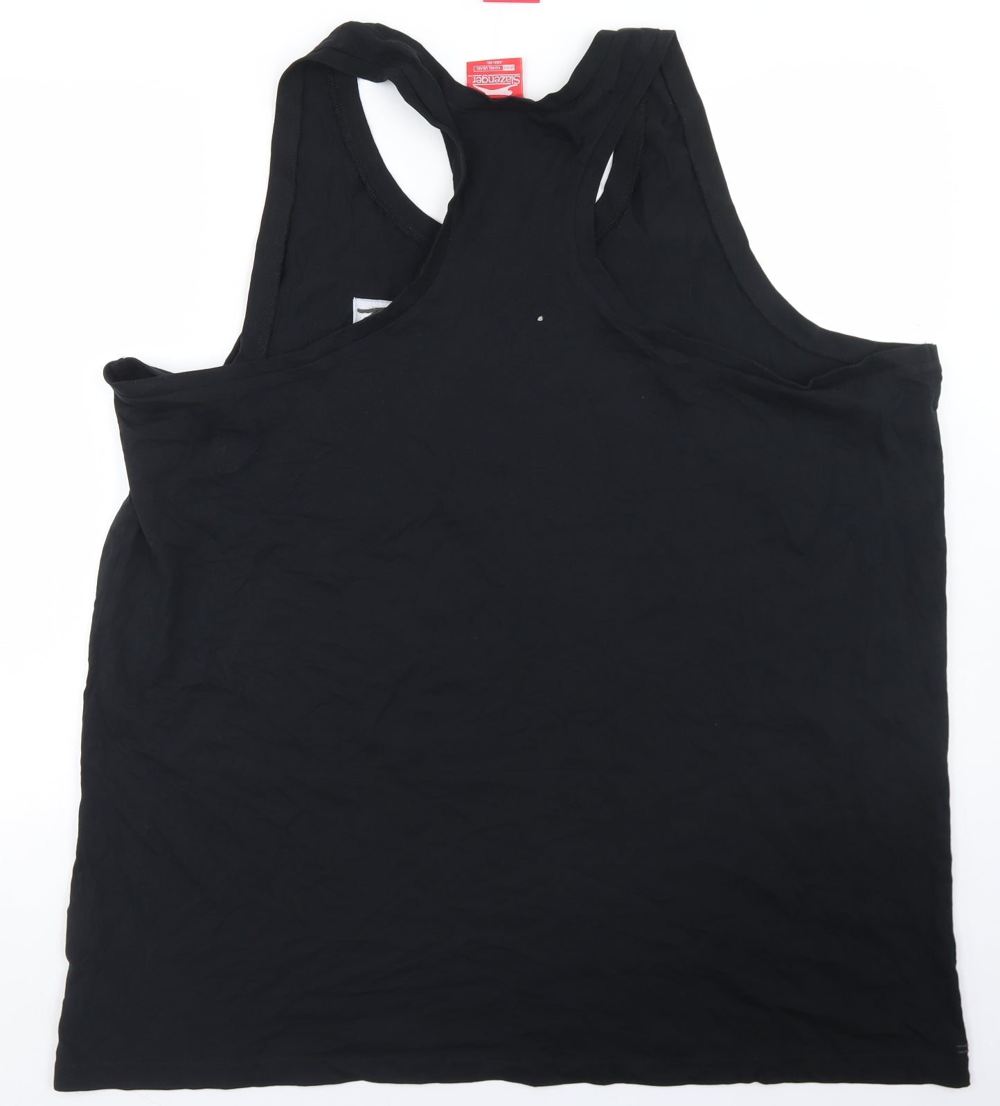 Slazenger Mens Black  Cotton Basic Tank Size 4XL Scoop Neck