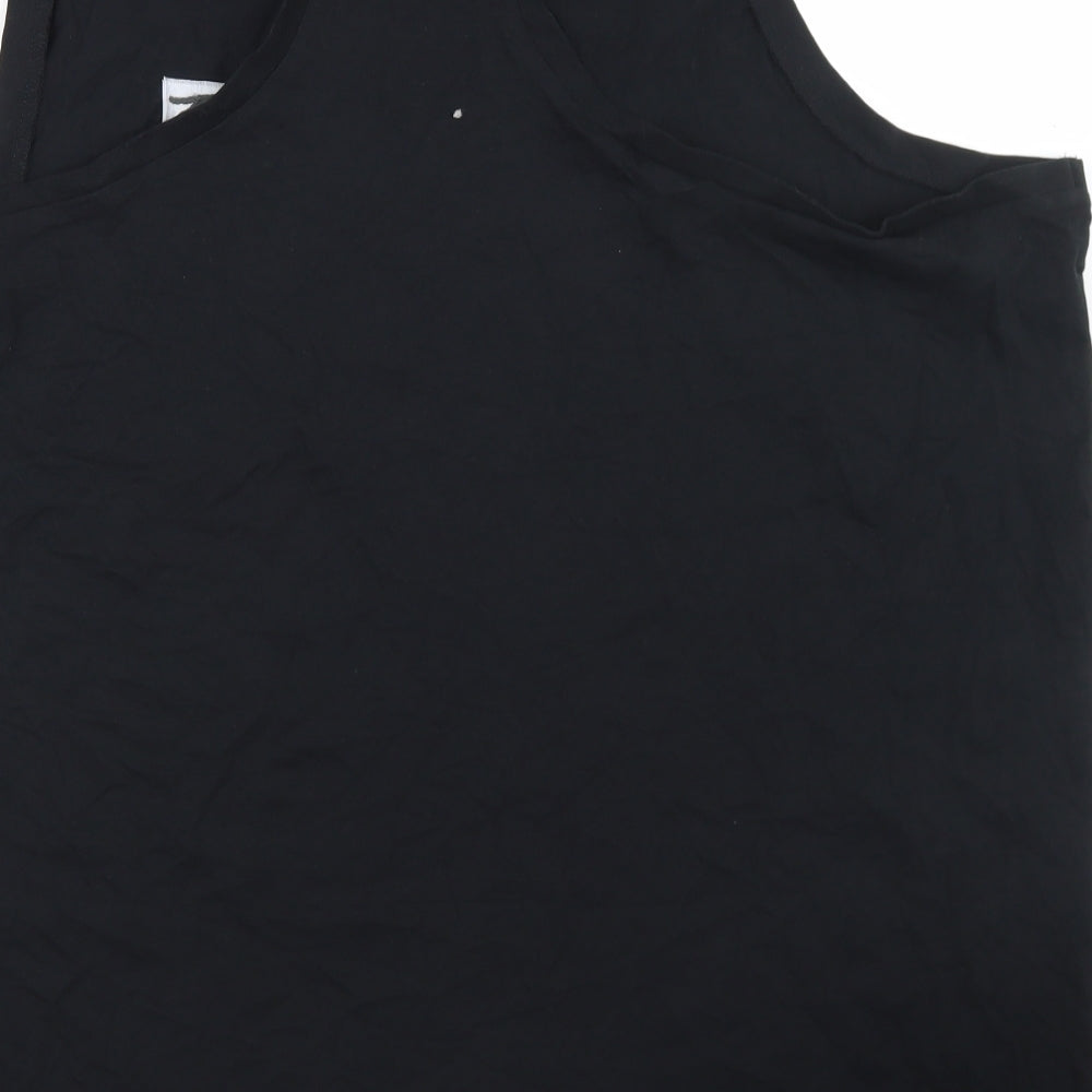 Slazenger Mens Black  Cotton Basic Tank Size 4XL Scoop Neck