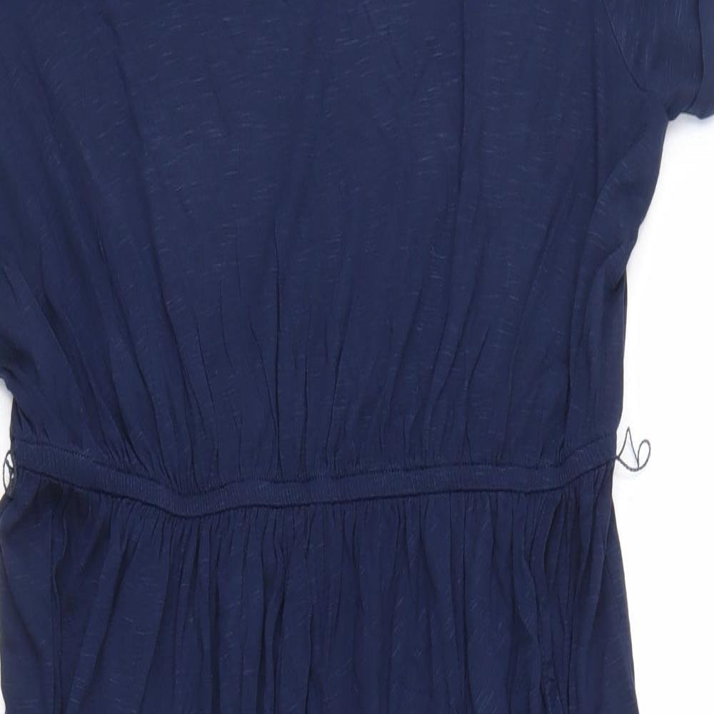 Marks and Spencer Womens Blue  Viscose Sheath  Size 12  Round Neck